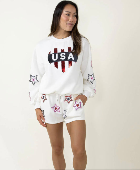 Simply Southern USA-Sequin Sweater Set