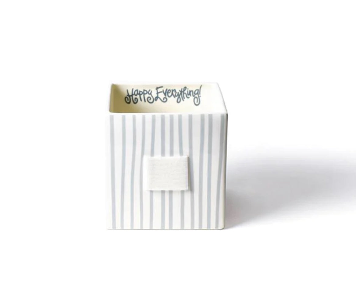 Happy Everything Stone Striped Mini Nesting Cube Medium