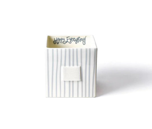 Happy Everything Stone Striped Mini Nesting Cube Medium