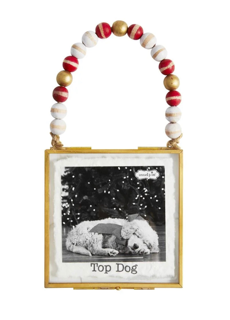 Mudpie Top Dog Beaded Ornament