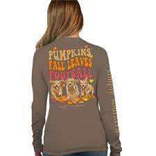 Simply Southern Fall Leaves Football Long Sleeve