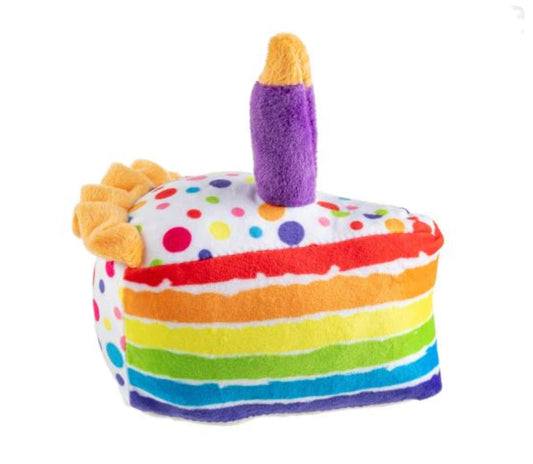 Birthday Cake Slice Plush Dog Toy