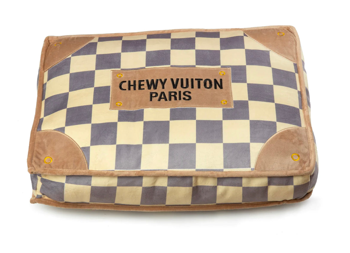 Chewy Vuiton Checker Dog Bed