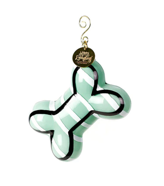 Green Stripe Bone Ornament