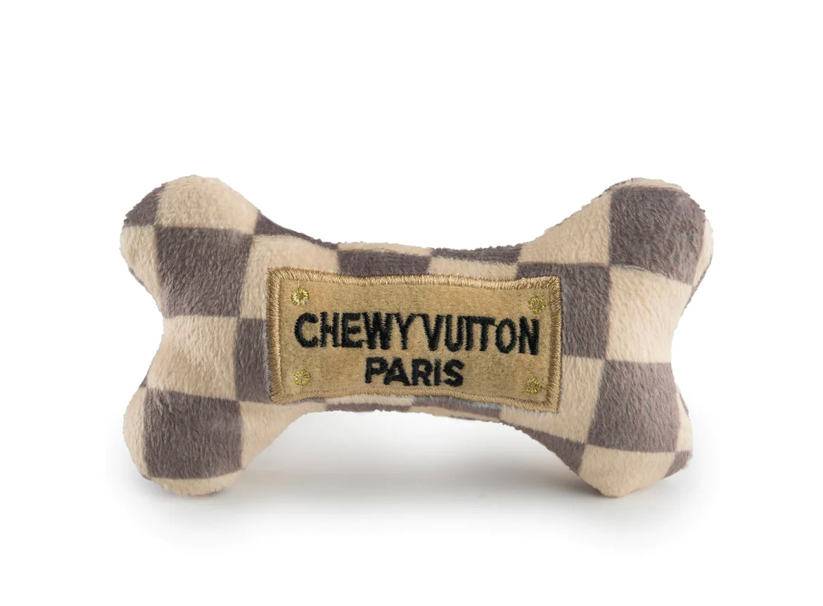 Chewy Vuiton Checker Bone