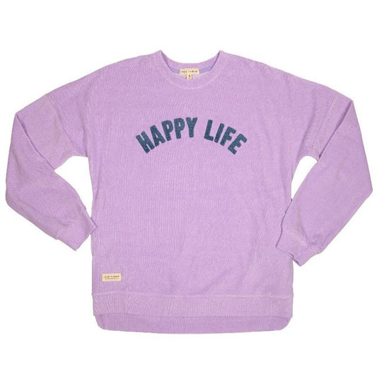 Happy Life-Terry Cloth Sweatshirt