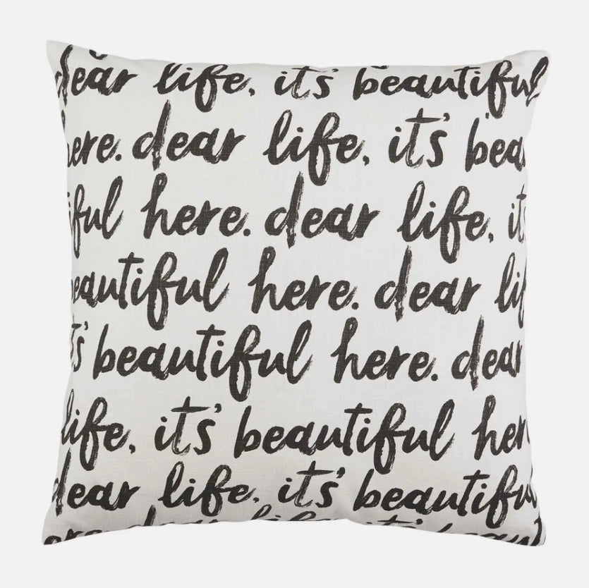 Dear Life Repeat Throw Pillow